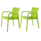 Chaise de salle à manger empilable avec accoudoirs Alissa, en résine, tout temps, lot de 2