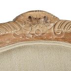 Fauteuil à oreilles Kali en chêne et lin naturel SAFAVIEH Couture - 34Lx34Px40H