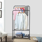 Étagère en Métal avec Roues pour Vêtements