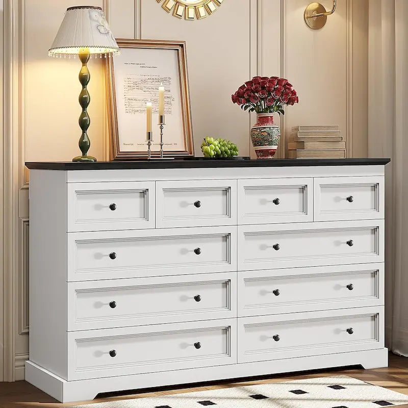 Commode à 10 tiroirs, 55 grands tiroirs, Commode et chiffonnier en bois