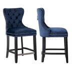 Tabouret de comptoir Carter 24 Wingback capitonné avec clous (lot de 2)