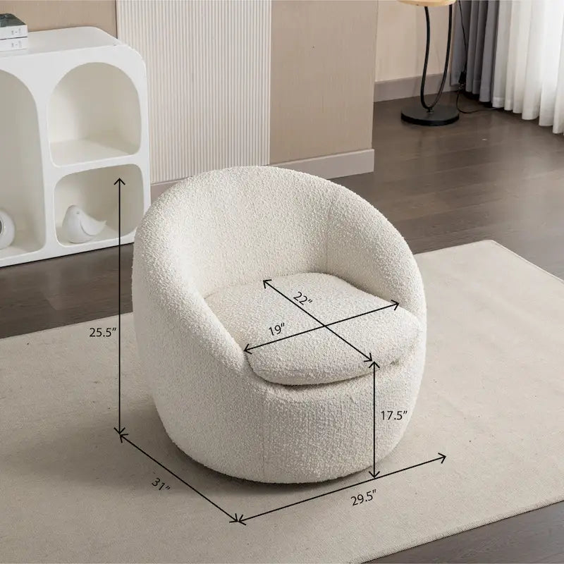 Fauteuil pivotant - Rotation à 360° - Tissu bouclé
