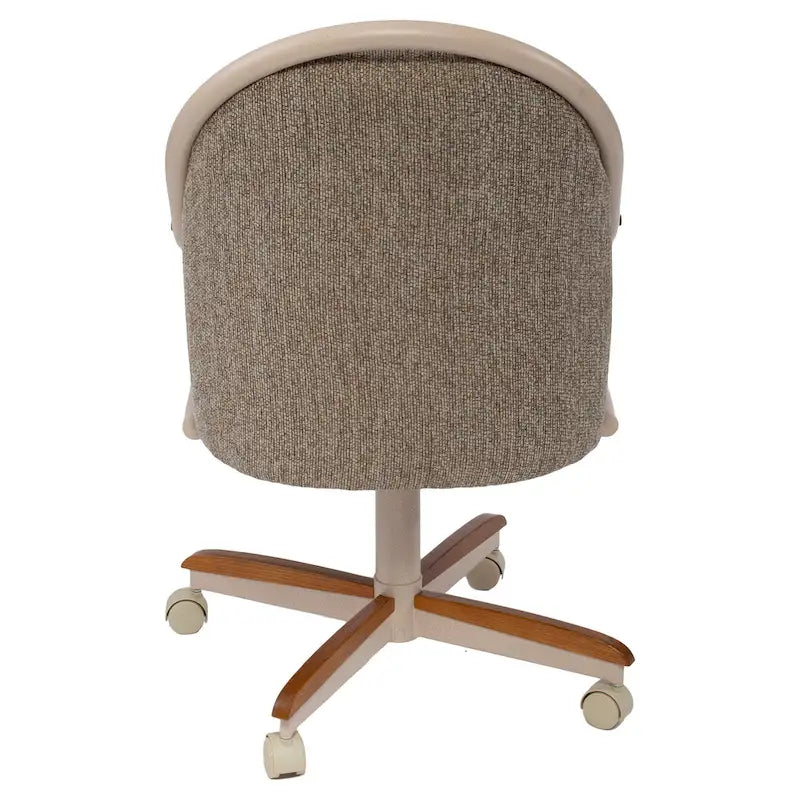 Chaise à roulettes pivotante et inclinable avec coussin pour repas décontractés