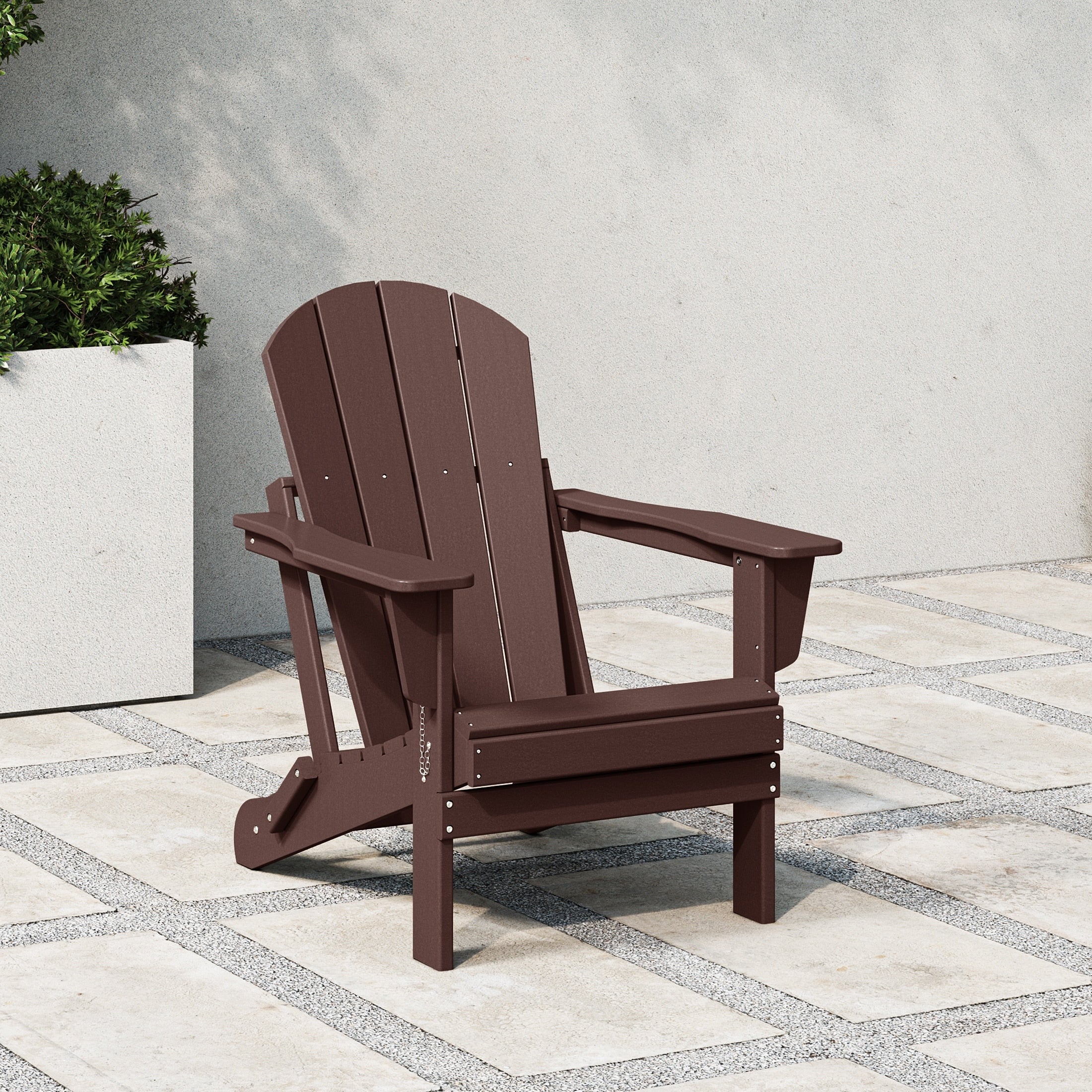 Chaise Adirondack pliante de patio d'extérieur tout temps résistante à la décoloration Polytrends Laguna