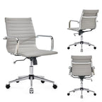 LUXMOD Chaise de Bureau à Domicile Côtelée Fauteuil de Bureau