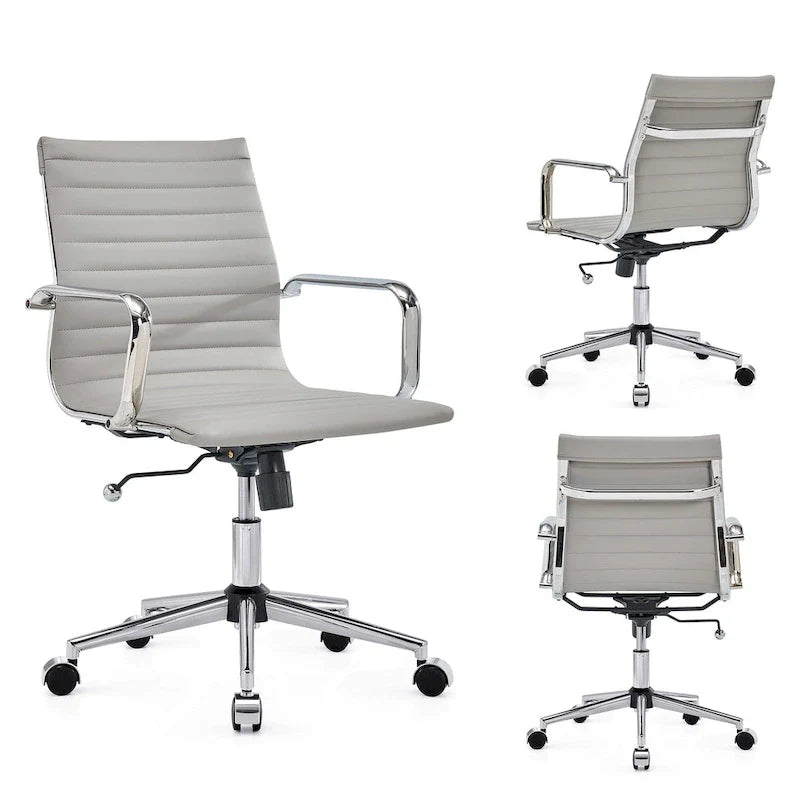 LUXMOD Chaise de Bureau à Domicile Côtelée Fauteuil de Bureau