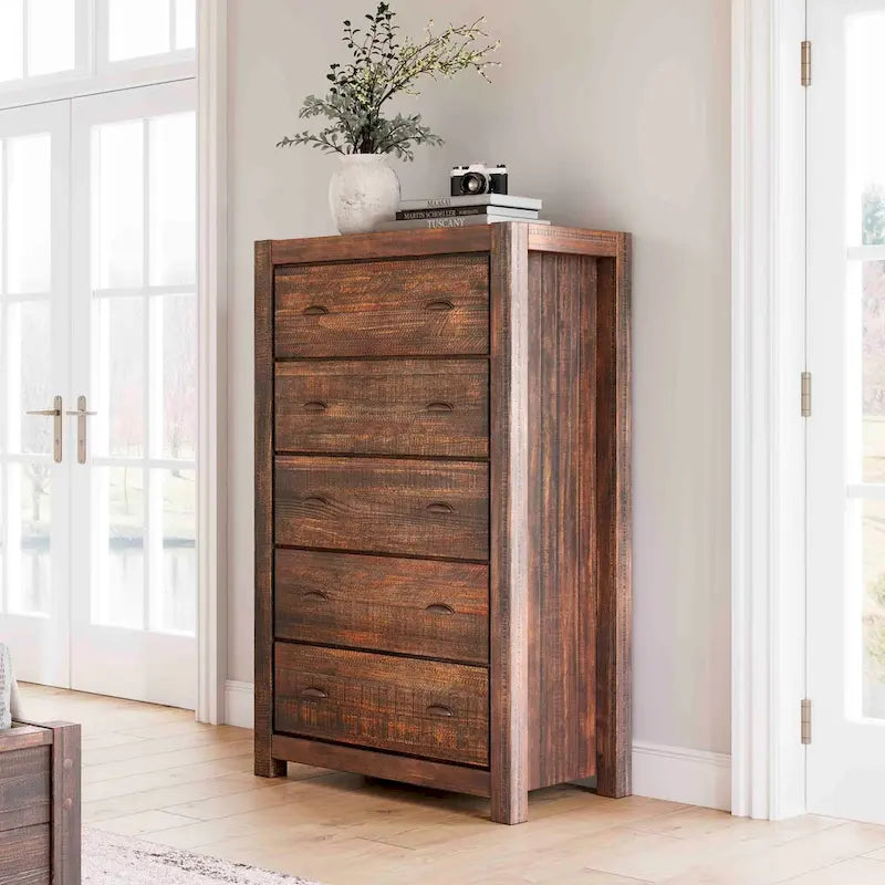 Commode 5 tiroirs en bois massif Montauk de Grain Wood Furniture