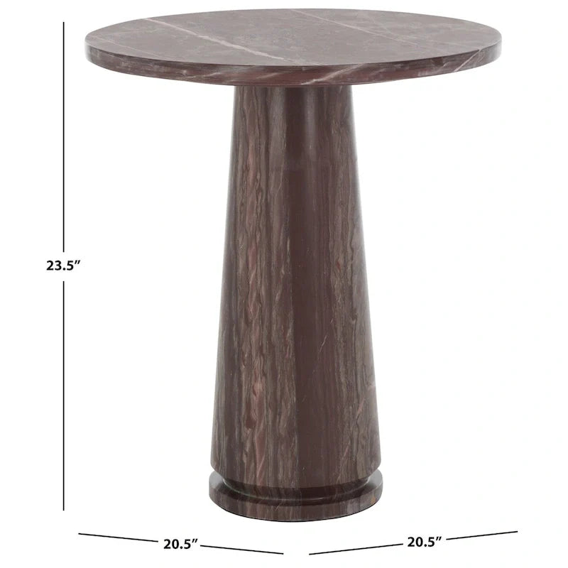 Table d'appoint ronde haute en marbre SAFAVIEH Couture Ghicu - 56 cm L x 53 cm P x 61 cm H - 21Wx21Dx24H