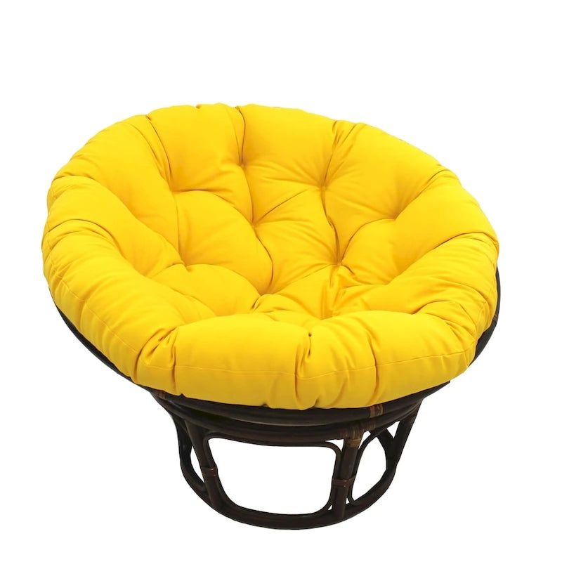 Fauteuil Papasan en rotin Bali de 42 pouces avec coussin en sergé