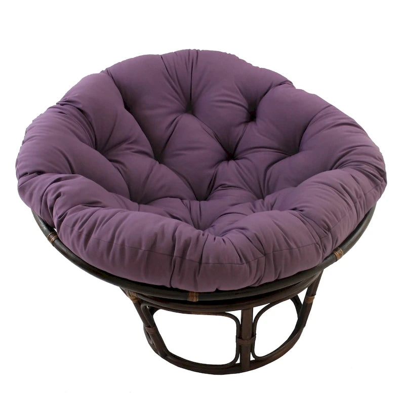 Fauteuil Papasan en rotin Bali de 42 pouces avec coussin en sergé