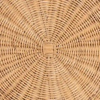 Table d'appoint Avalon Scallop en rotin naturel - Table en osier tressée à la main avec base à jupe, style côtier pour salon ou couloir