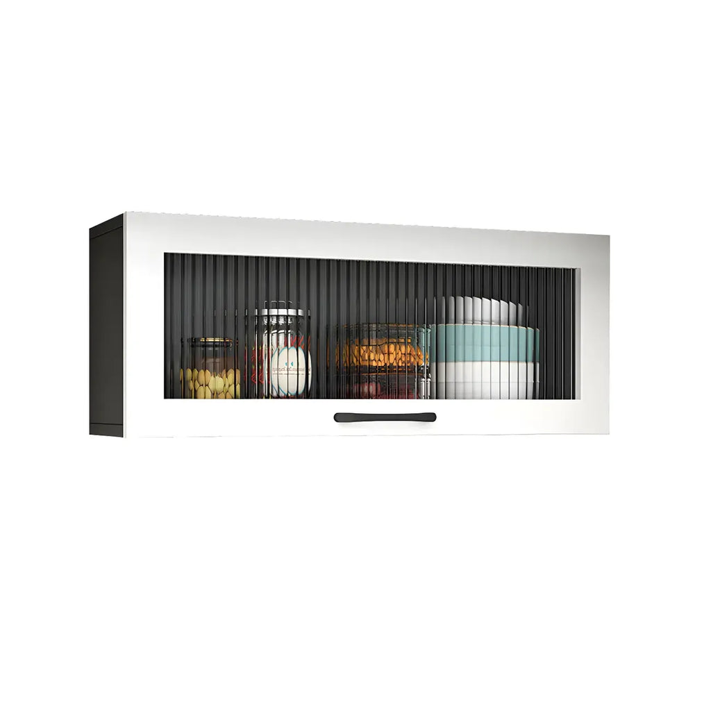 Vaisseliers de cuisine blancs en bois à fixation murale