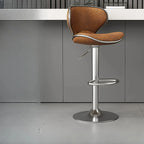 Tabouret de bar pivotant réglable en cuir rembourré