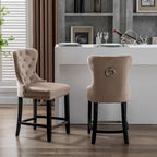 Tabouret de comptoir Carter 24 Wingback capitonné avec clous (lot de 2)