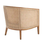 Fauteuil d'appoint en lin Tillman avec rotin