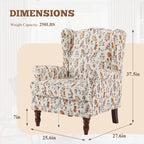 Fauteuil d'appoint moderne Erommy, fauteuil à dossier haut, canapé individuel en tissu capitonné avec pieds en bois pour salon