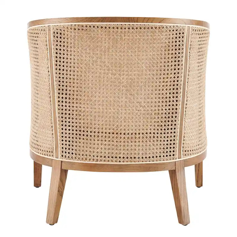 Fauteuil d'appoint en lin Tillman avec rotin