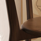Chaise de salle à manger sans accoudoirs à dossier bas en bois moderne