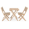 Ensemble de bistro d'extérieur pliant 3 pièces Cadiz Modern Coastal en bois d'acacia, par JONATHAN Y