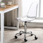 Chaise de bureau à roulettes sans accoudoirs, réglable en hauteur, en acrylique pivotant