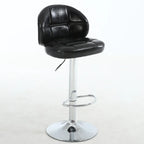 Tabouret de bar réglable pivotant en cuir contemporain
