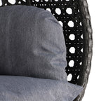 LeisureMod Fauteuil suspendu œuf 2 places avec support - Balançoire hamac de patio en rotin osier intérieur/extérieur avec coussins