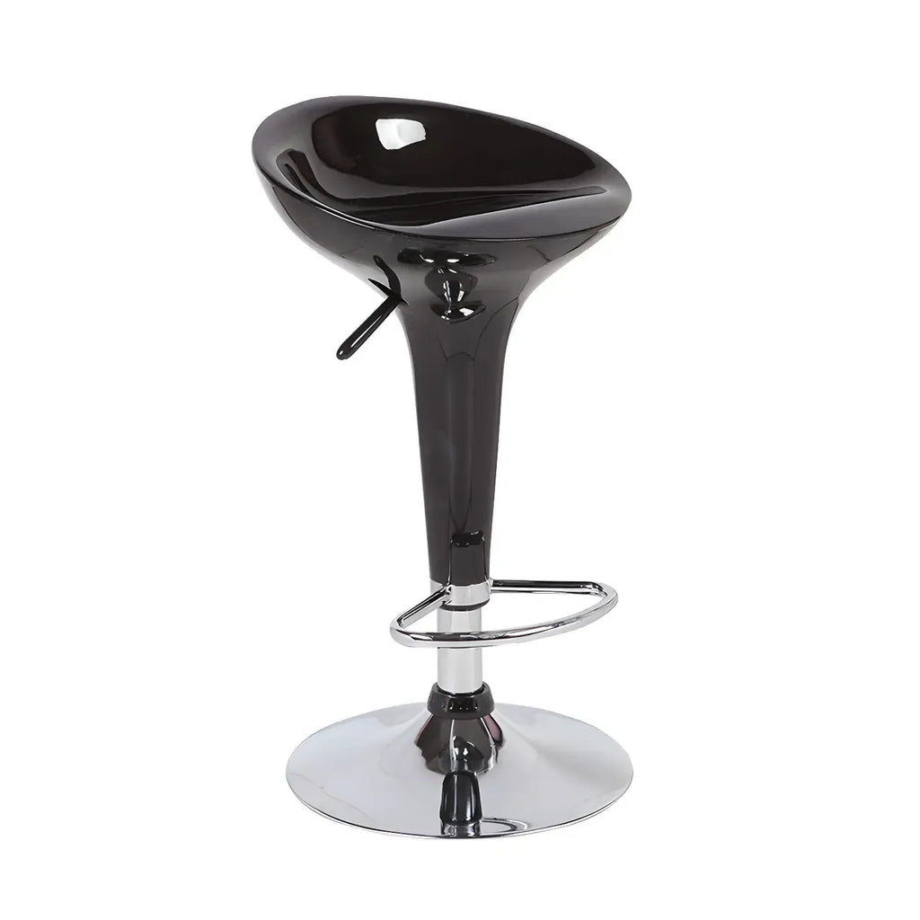 Tabouret de bar pivotant en plastique chromé, réglable en hauteur