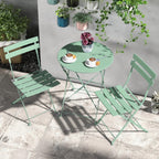 Ensemble bistro pliant 3 pièces en métal, ensemble de conversation intérieur/extérieur résistant aux intempéries pour patio, cour, jardin