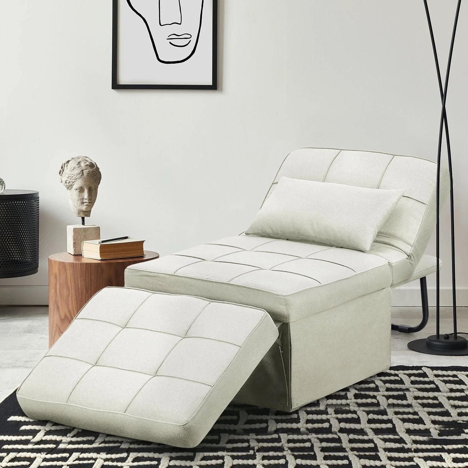 Canapé Convertible Lit Canapé Fauteuil Ottoman Pliant Fauteuils Inclinables pour Salon