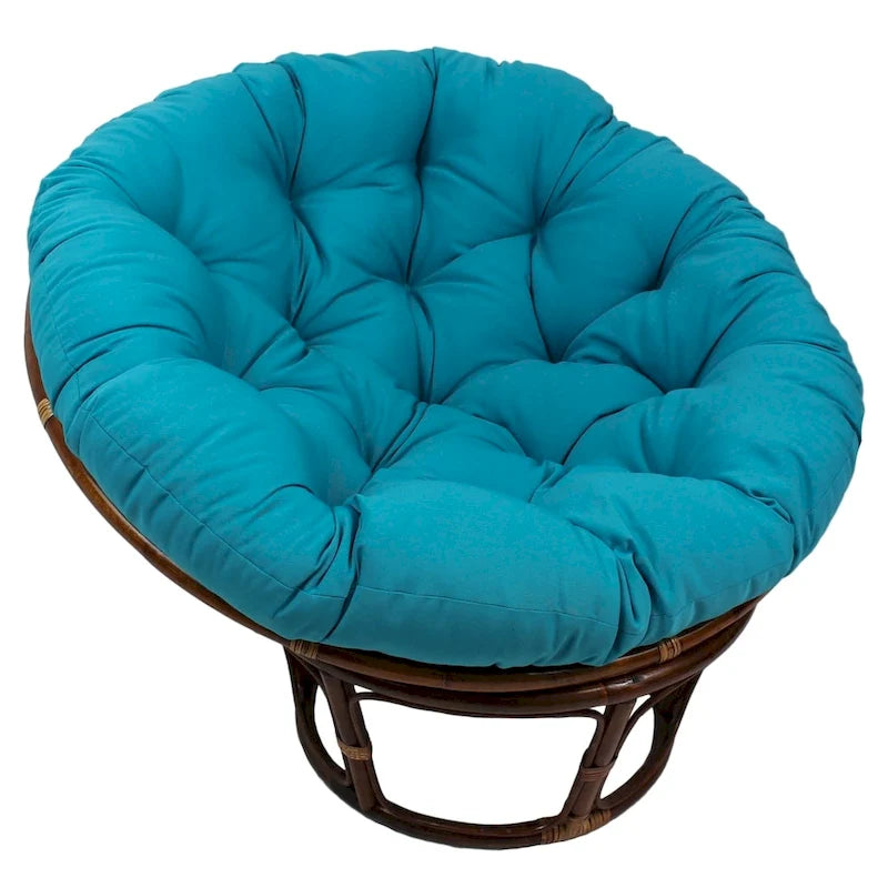 Fauteuil Papasan en rotin Bali de 42 pouces avec coussin en sergé