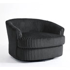 Lot de 2 fauteuils pivotants ronds surdimensionnés en velours côtelé moelleux de 43 po avec oreillers