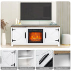 Meuble console de 147 cm avec foyer électrique pour téléviseurs jusqu'à 65 pouces