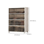 Meuble à chaussures blanc en plastique avec façade abattante et roulettes pour couloir