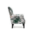 Fauteuil d'appoint moderne Erommy, fauteuil à dossier haut, canapé individuel en tissu capitonné avec pieds en bois pour salon