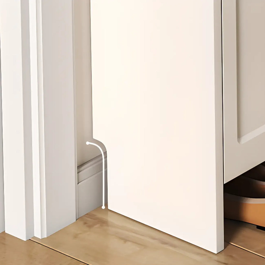 Meuble de rangement pour chaussures en bois blanc à 3 niveaux et à façade abattante Slim