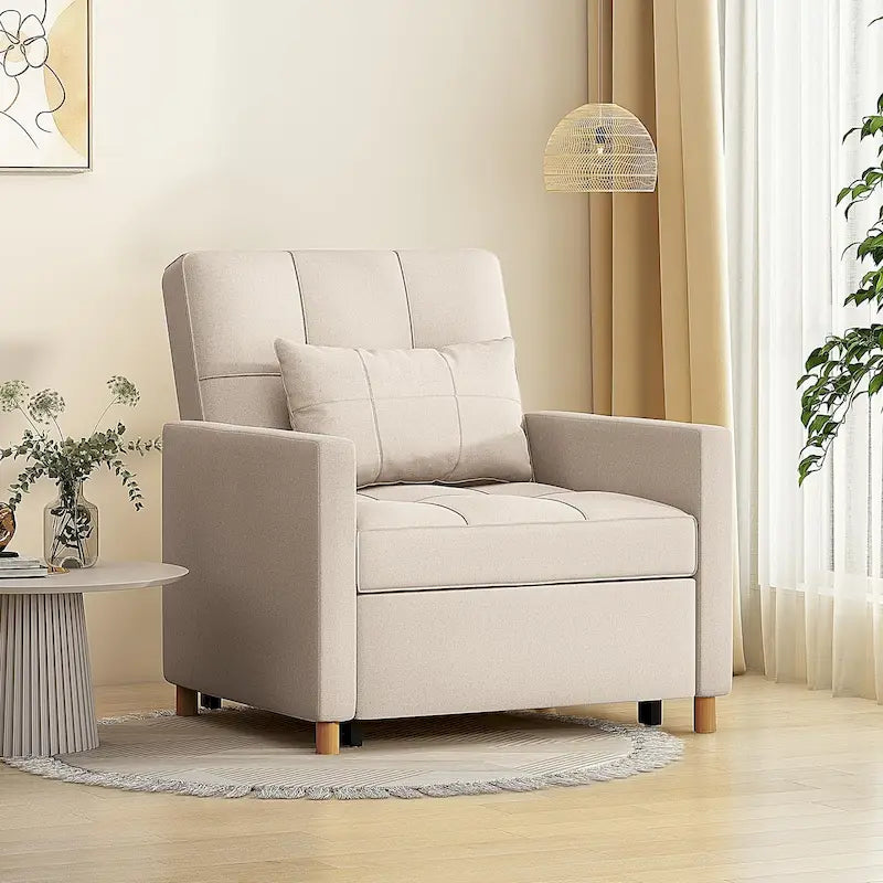 AECOJOY Fauteuil Convertible 3-en-1 avec Oreiller et Dossier Réglable