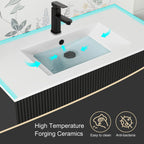 Meuble-lavabo Wavy Line 30/36/48 avec évier et robinet