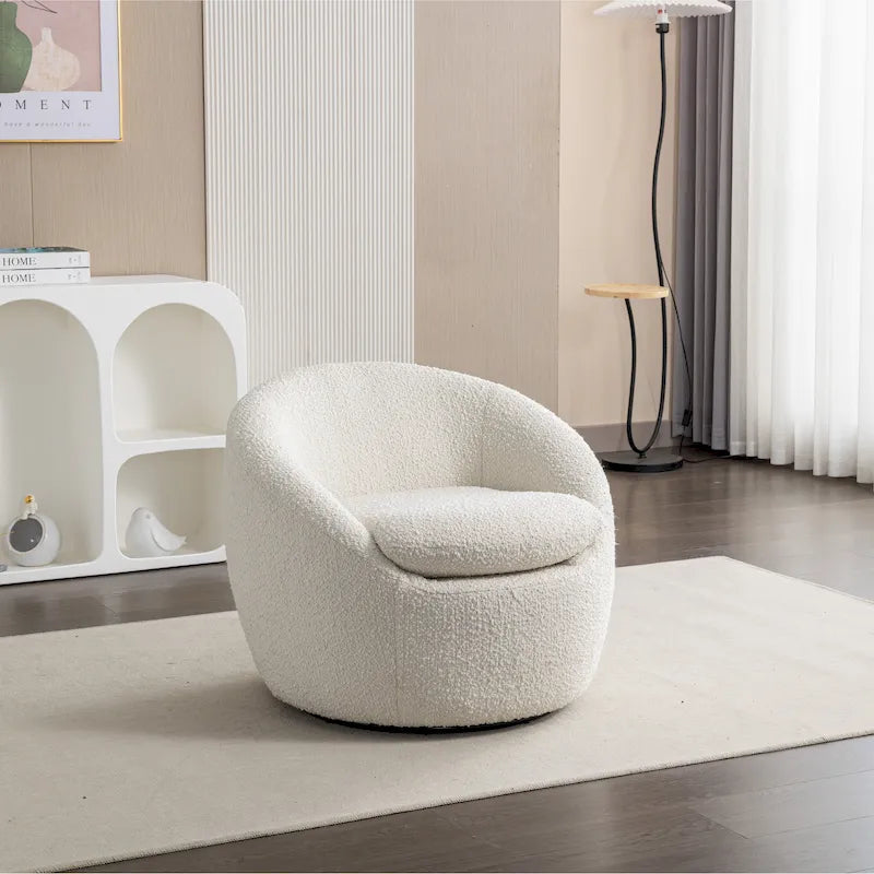 Fauteuil pivotant - Rotation à 360° - Tissu bouclé