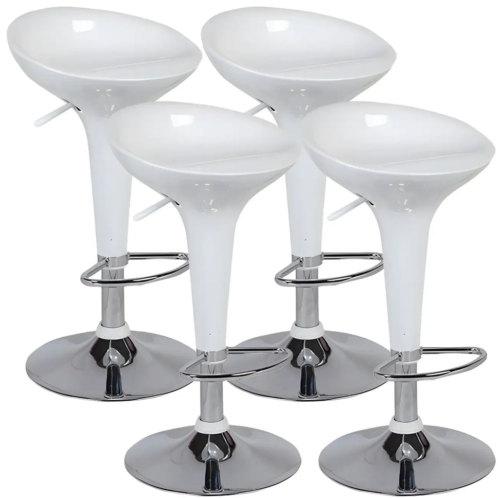 Tabouret de bar pivotant en plastique chromé, réglable en hauteur