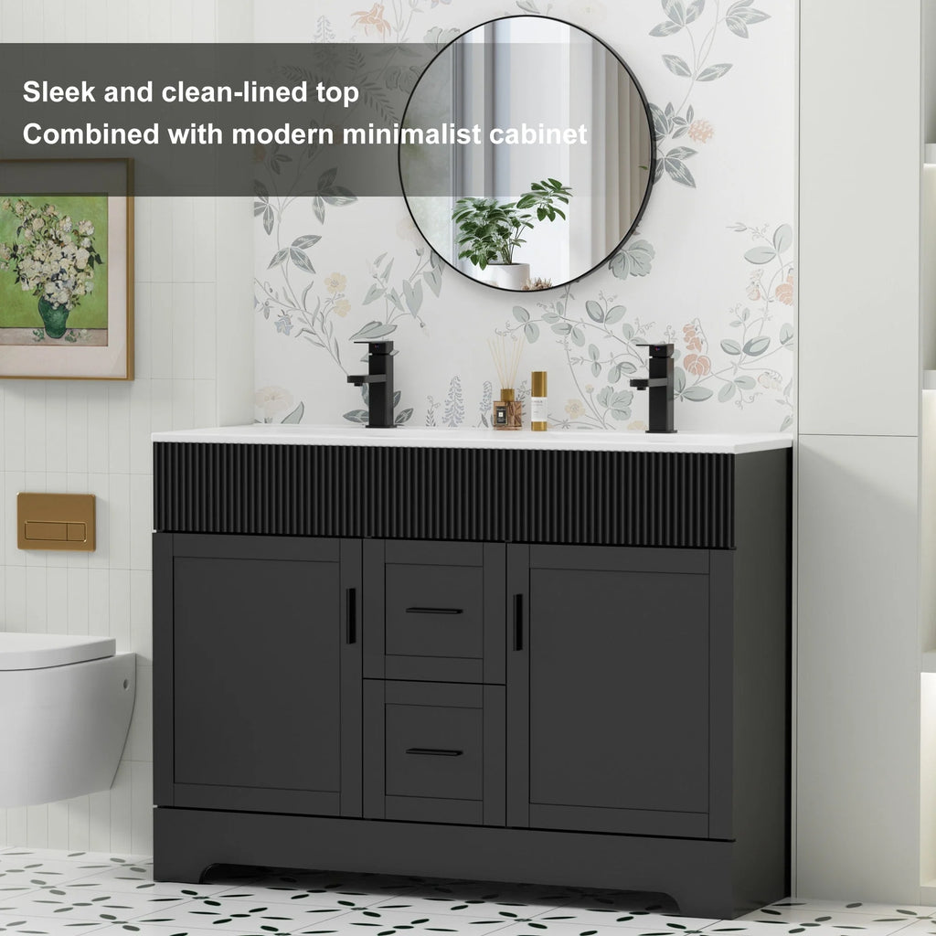 Meuble-lavabo Wavy Line 30/36/48 avec évier et robinet