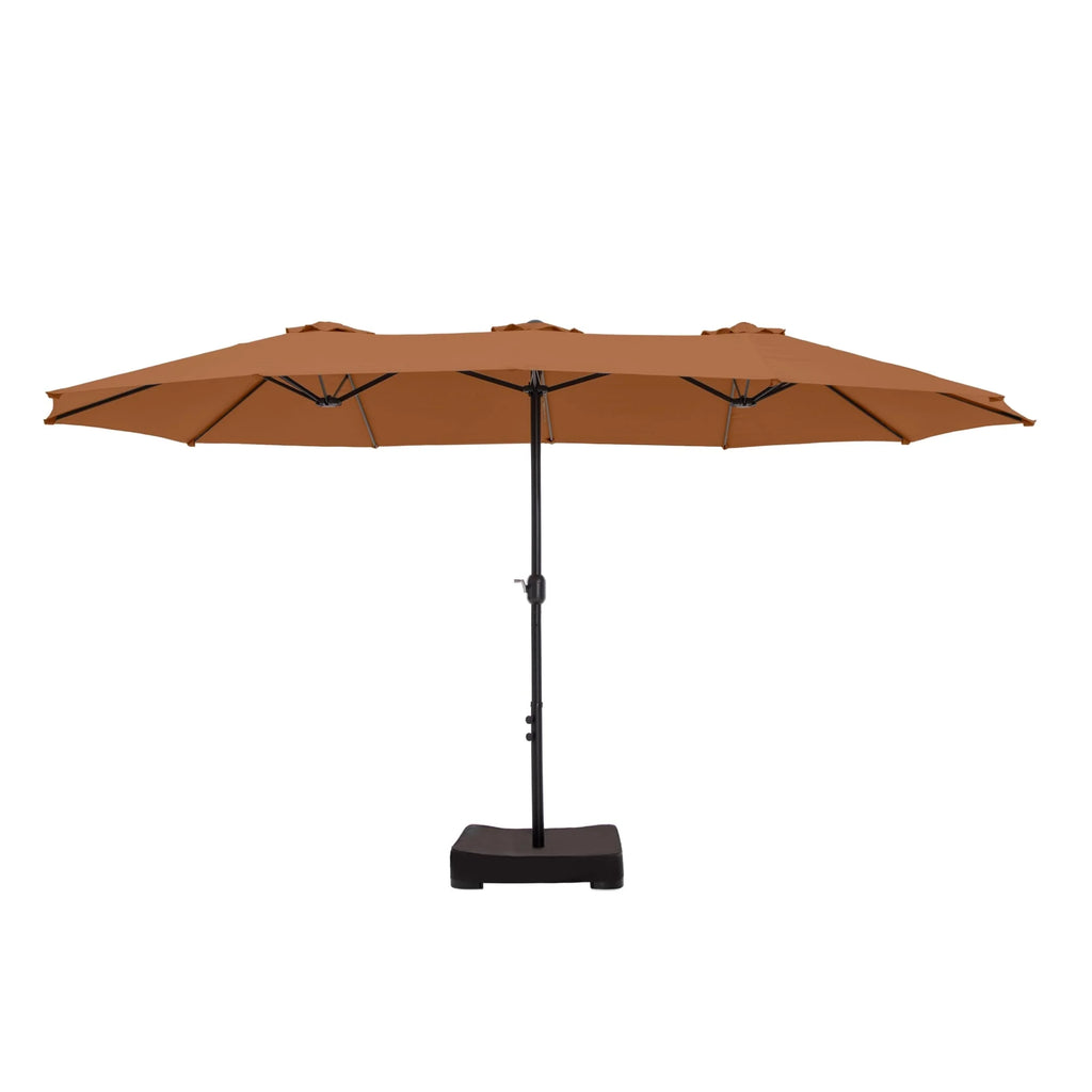 MAISON ARTS Parasol double de 4,5 m pour terrasse, grande taille, avec pied inclus