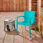 Chaise de salle à manger empilable avec accoudoirs Alissa, en résine, tout temps, lot de 2