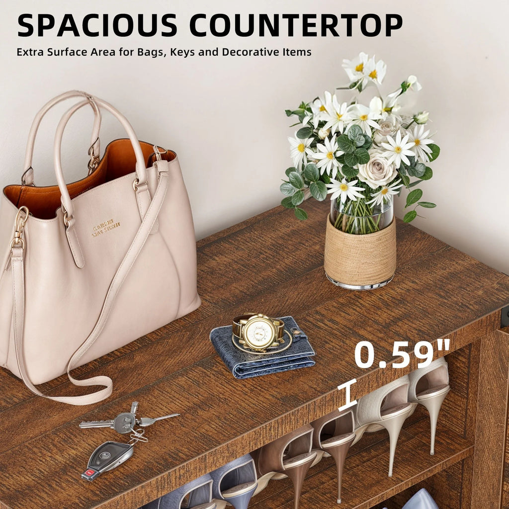 Moasis Meuble de rangement pour chaussures à 5 niveaux et 20 paires avec portes doubles pour entrée