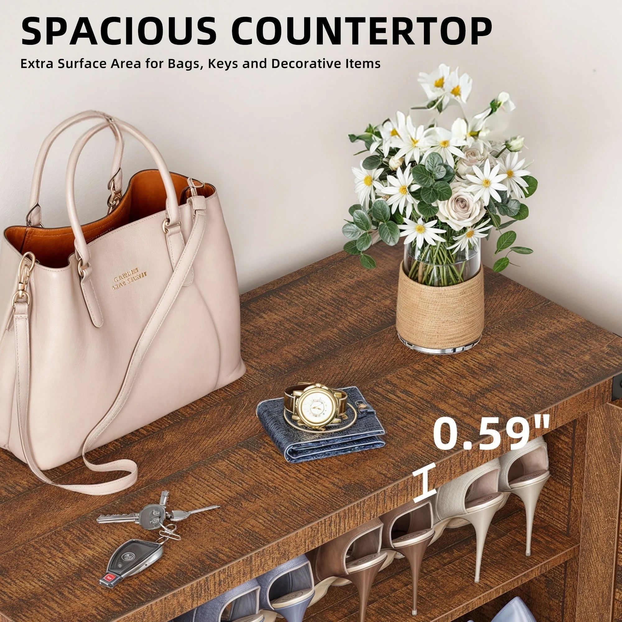 Moasis Meuble de rangement pour chaussures à 5 niveaux et 20 paires avec portes doubles pour entrée