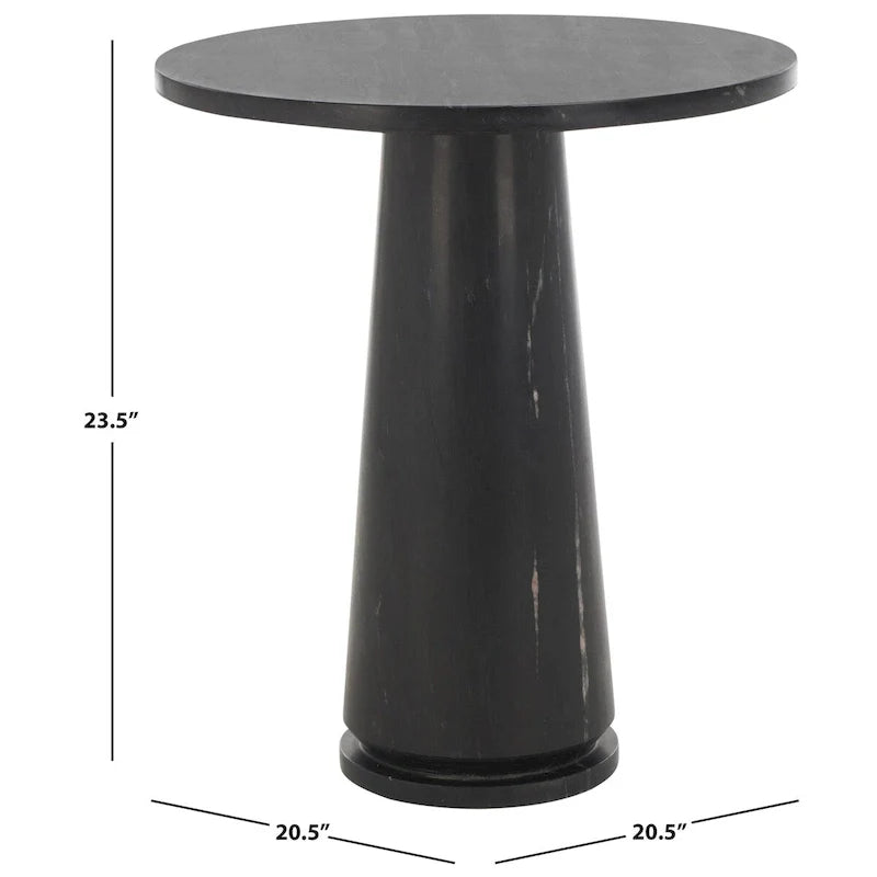 Table d'appoint ronde haute en marbre SAFAVIEH Couture Ghicu - 56 cm L x 53 cm P x 61 cm H - 21Wx21Dx24H