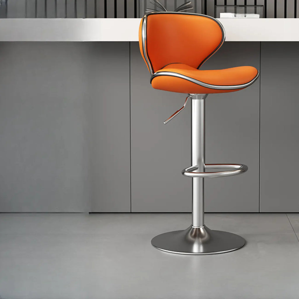 Tabouret de bar pivotant réglable en cuir rembourré