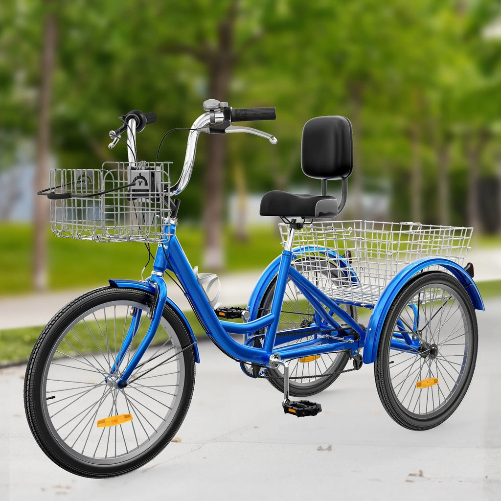 26 Tricycle Adulte 3 Roues 7 Vitesses Vélo Tricycle