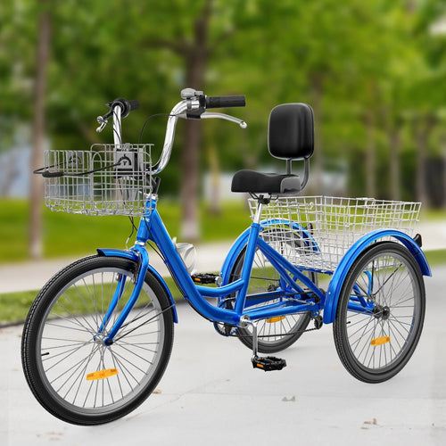 26 Tricycle Adulte 3 Roues 7 Vitesses Vélo Tricycle
