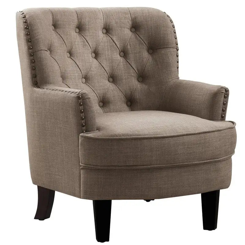 Fauteuil d'appoint capitonné à oreilles large de 76 cm en velours/lin Mignon de Moser Bay