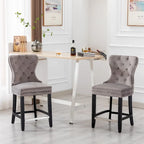 Tabouret de comptoir Carter 24 Wingback capitonné avec clous (lot de 2)
